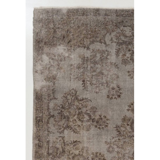 Gray Color OVERDYED Handmade Vintage Turkish Rug Gray Color OVERDYED Handmade Vintage Turkish Rug