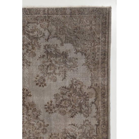 Gray Color OVERDYED Handmade Vintage Turkish Rug Gray Color OVERDYED Handmade Vintage Turkish Rug