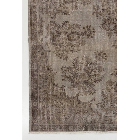 Gray Color OVERDYED Handmade Vintage Turkish Rug Gray Color OVERDYED Handmade Vintage Turkish Rug