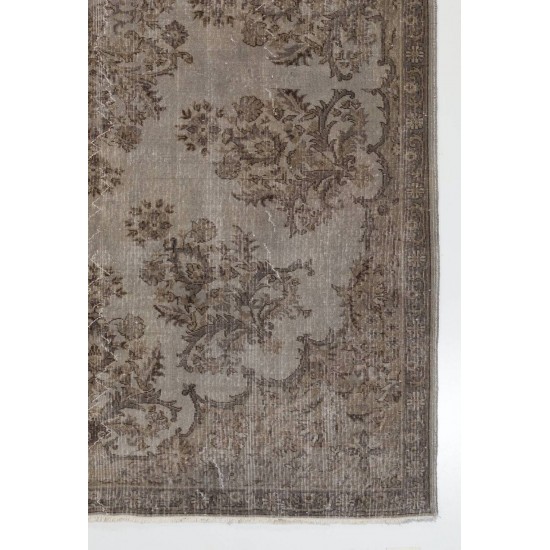 Gray Color OVERDYED Handmade Vintage Turkish Rug Gray Color OVERDYED Handmade Vintage Turkish Rug