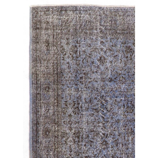 Light Blue Color OVERDYED Distressed Vintage Turkish Rug Light Blue Color OVERDYED Distressed Vintage Turkish Rug