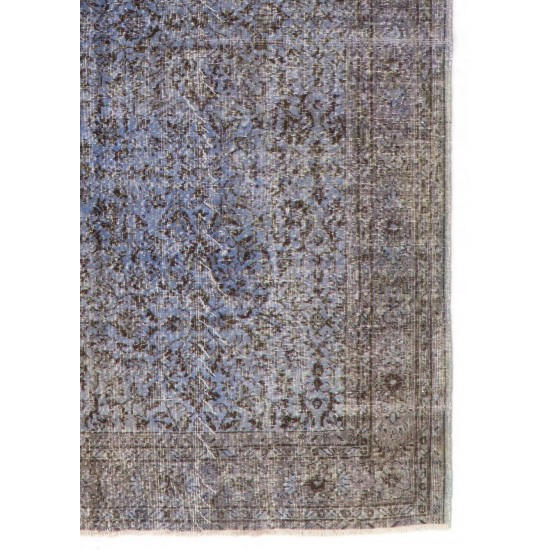 Light Blue Color OVERDYED Distressed Vintage Turkish Rug Light Blue Color OVERDYED Distressed Vintage Turkish Rug