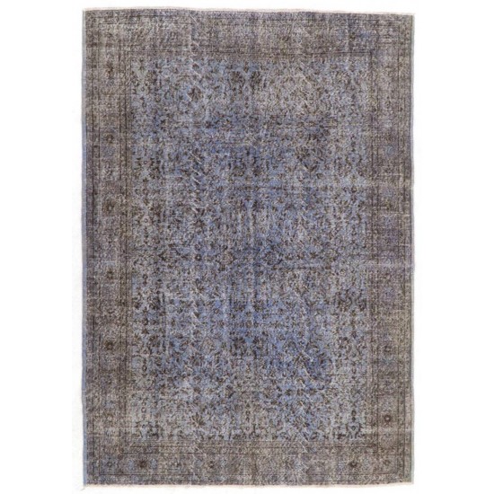 Light Blue Color OVERDYED Distressed Vintage Turkish Rug Light Blue Color OVERDYED Distressed Vintage Turkish Rug