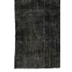 Abstract, Distressed Vintage Rug Overdyed in Charcoal Gray Color Abstract, Distressed Vintage Rug Overdyed in Charcoal Gray Color