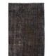 Handmade Turkish Vintage Area Rug Over-Dyed in Gray for Modern Interiors