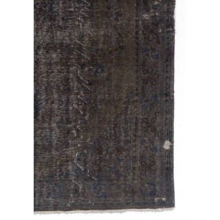 Handmade Turkish Vintage Area Rug Over-Dyed in Gray for Modern Interiors Handmade Turkish Vintage Area Rug Over-Dyed in Gray for Modern Interiors