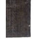 Abstract, Distressed Vintage Rug Overdyed in Gray Color