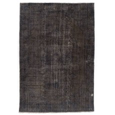 Handmade Turkish Vintage Area Rug Over-Dyed in Gray for Modern Interiors