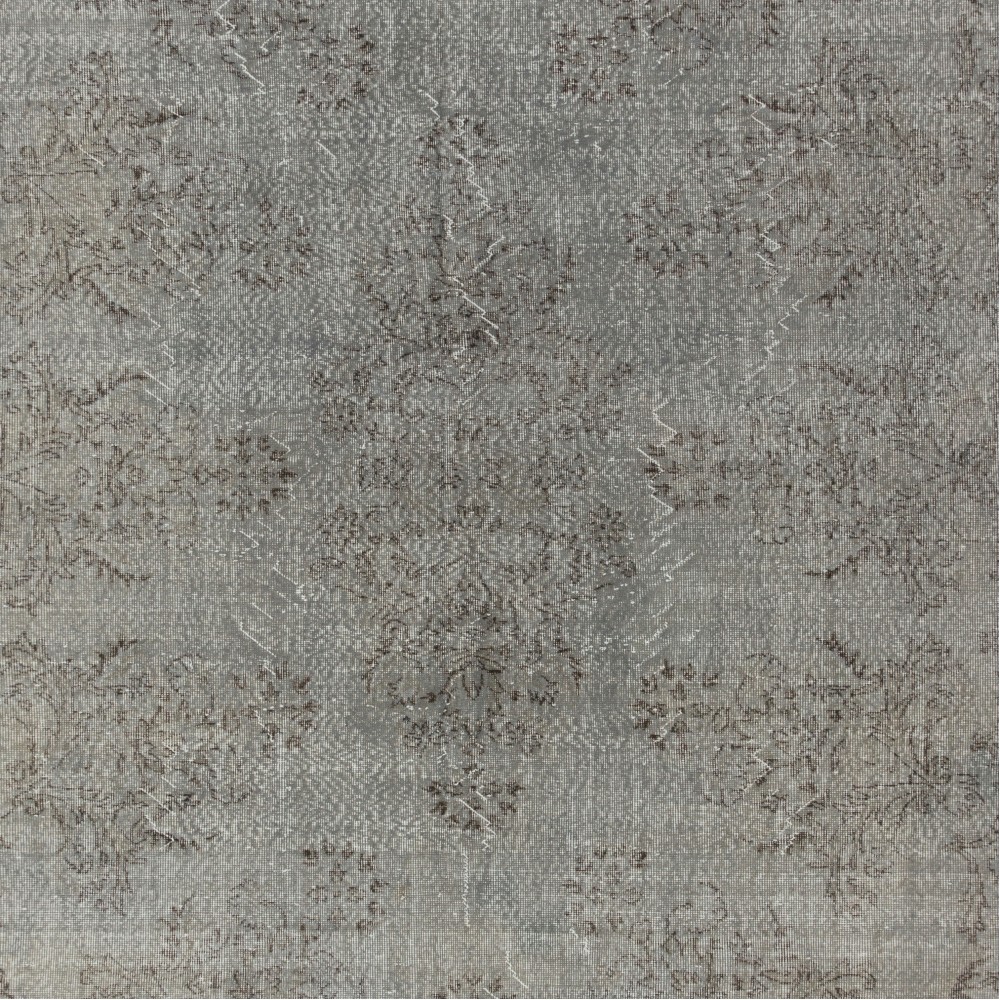 Vintage Oriental Rug ReDyed in Gray Color for Contemporary Interiors