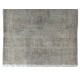 Gray Color OVERDYED Handmade Vintage Turkish Rug