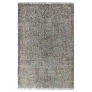 Vintage Oriental Rug ReDyed in Gray Color for Contemporary Interiors