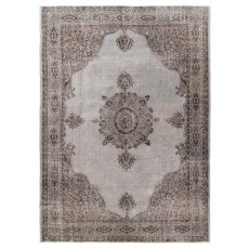 Vintage Handmade Turkish Rug Over-Dyed in Gray, Great for Modern Interiors