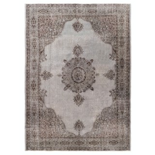 Vintage Handmade Turkish Rug Over-Dyed in Gray, Great for Modern Interiors
