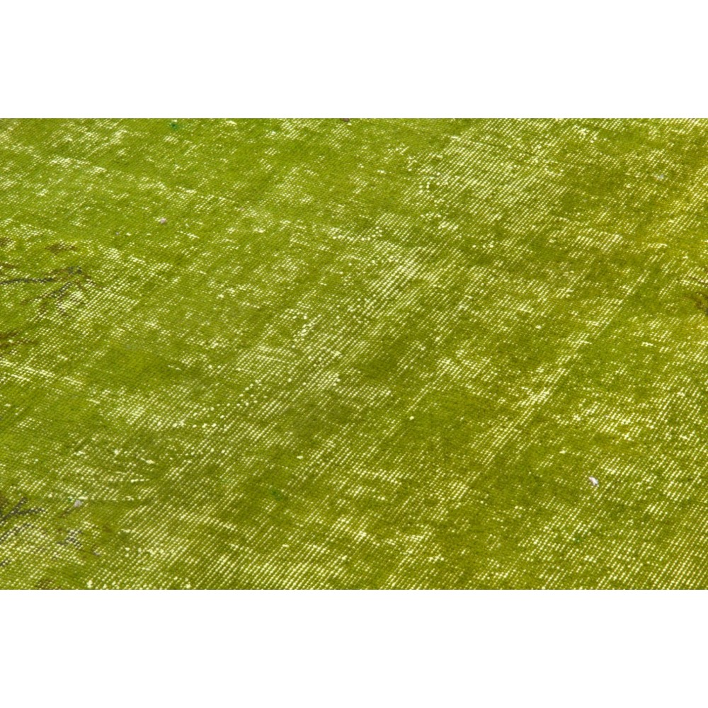 Handmade Turkish Rug Over-dyed in Light Green Color for Modern Home & Office
