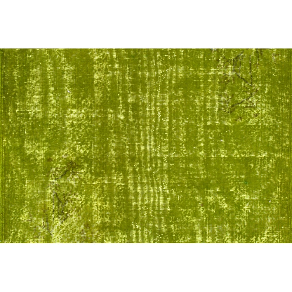 Handmade Turkish Rug Over-dyed in Light Green Color for Modern Home & Office
