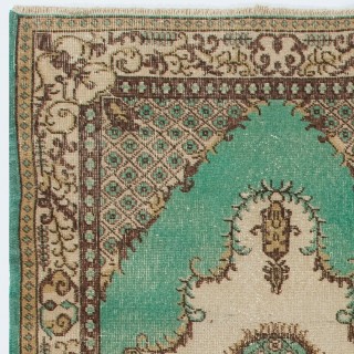 Vintage Handmade Area Rug. Traditional Wool Carpet from Turkey. ca 1970.