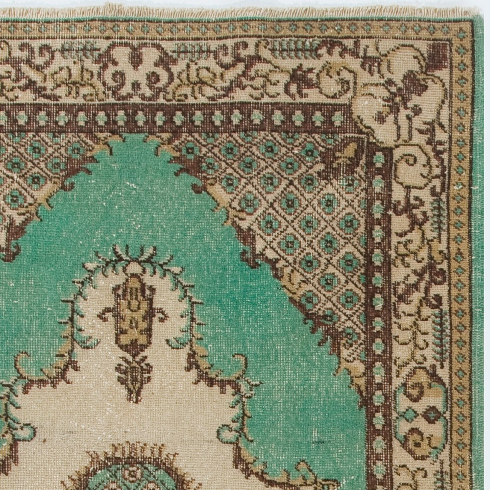 Vintage Handmade Area Rug. Traditional Wool Carpet from Turkey. ca 1970.