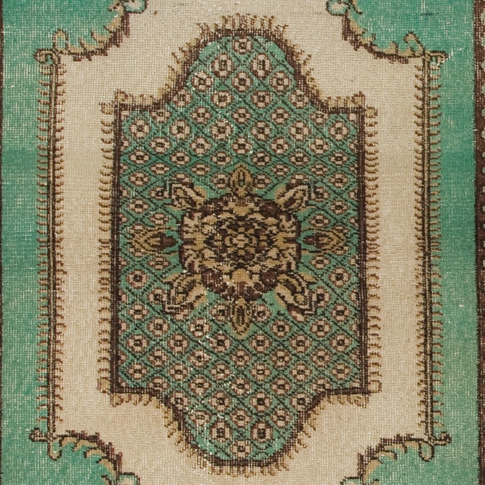 Vintage Handmade Area Rug. Traditional Wool Carpet from Turkey. ca 1970.