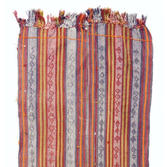 Banded Nomadic Kilim Runner, Flat-Weave Rug