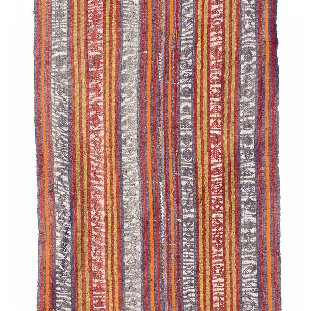Banded Nomadic Kilim Runner, Flat-Weave Rug