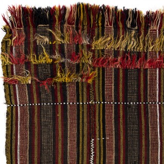 Vintage Striped Kilim, Handwoven Tribal Rug, Flatweave Wall Hanging