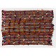 Banded Tribal Vintage Turkish Kilim (Flat-weave) with Wool-Cotton Poms