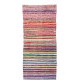 'Adjustable' Vintage Handwoven Cotton Rag Runner, Flat-Weave Kilim