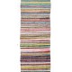 Hand-Woven Vintage Central Anatolian Runner Kilim (Flat-weave), Striped Cotton Rag Rug