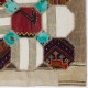 Vintage Anatolian Patchwork Kilim, Handmade Hexagon Design Flatweave Rug