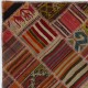 Vintage Turkish Patchwork Kilim, Handmade Colorful Geometric Flatweave Rug Vintage Turkish Patchwork Kilim, Handmade Colorful Geometric Flatweave Rug