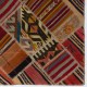 Vintage Turkish Patchwork Kilim, Handmade Colorful Geometric Flatweave Rug Vintage Turkish Patchwork Kilim, Handmade Colorful Geometric Flatweave Rug