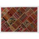 Vintage Handmade Turkish Patchwork Kilim Rug (flat-weave) with Tribal Flair