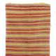 Striped Nomadic Kilim Runner in Yellow, Red and Gray Stripes, '100% Wool'