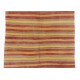 Striped Nomadic Kilim Runner in Yellow, Red and Gray Stripes, '100% Wool'