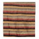 Striped Nomadic Kilim Runner in Yellow, Black, Red, Blue and Gray Stripes