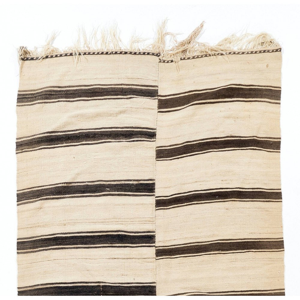 Vintage Flatweave Kilim Runner. Made of %100 Natural Undyed Wool