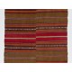 Striped Vintage Anatolian Kilim Rug. %100 Wool Flatweave Floor Covering.