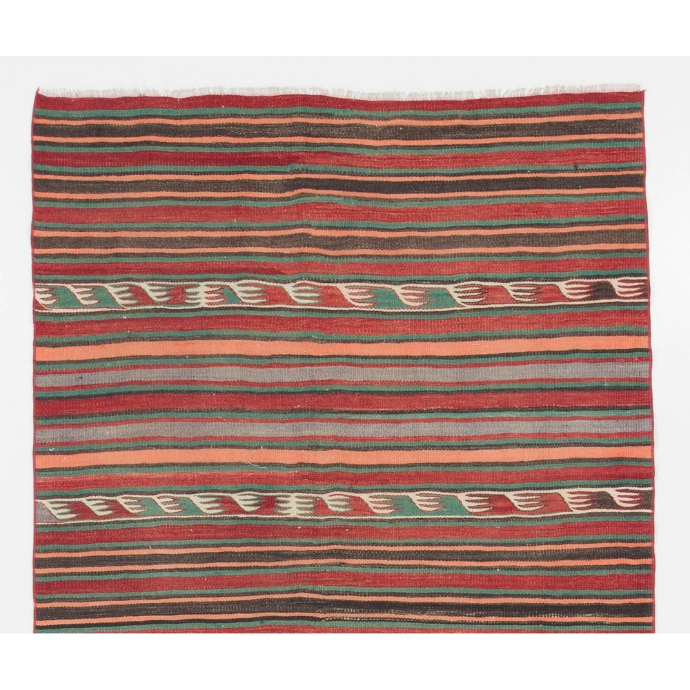 Striped Midcentury Nomadic Kilim Rug