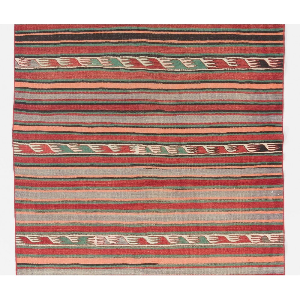 Striped Midcentury Nomadic Kilim Rug