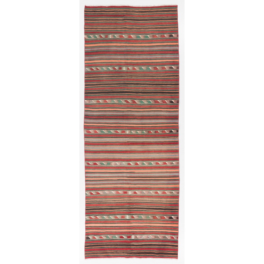 Striped Midcentury Nomadic Kilim Rug
