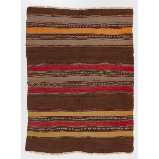 Hand-woven Vintage Central Anatolian Kilim (Flat-weave), 100% Wool Hand-woven Vintage Central Anatolian Kilim (Flat-weave), 100% Wool