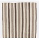 Striped Vintage Turkish Kilim Made of Natural Beige and Brown Wool