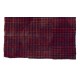 Handmade Central Anatolian Wool Kilim with Chequered Design in Blue and Red Color, Vintage Tablecloth Handmade Central Anatolian Wool Kilim with Chequered Design in Blue and Red Color, Vintage Tablecloth