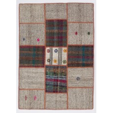 Vintage Hand-woven Turkish Patchwork Kilim Rug. Custom Options Available