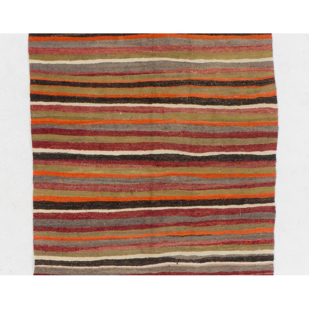 Vintage Nomadic Kilim Runner. 100% Handspun Wool.