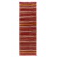Handmade Kilim Runner with Colorful Stripes. Vintage Red Hallway Rug