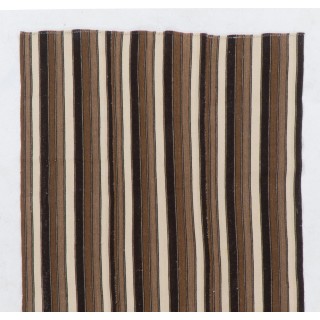 Banded Vintage Anatolian Kilim, Made of %100 Natural Wool in cream and browns. Banded Vintage Anatolian Kilim, Made of %100 Natural Wool in cream and browns.