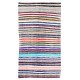 Vintage Striped Cotton Kilim. Flatweave Rag Rug 4 Home & Office Decor