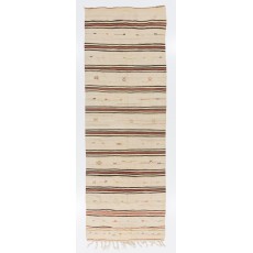 Vintage Turkish Kilim Runner, Flat-Woven Rug, 100% Wool
