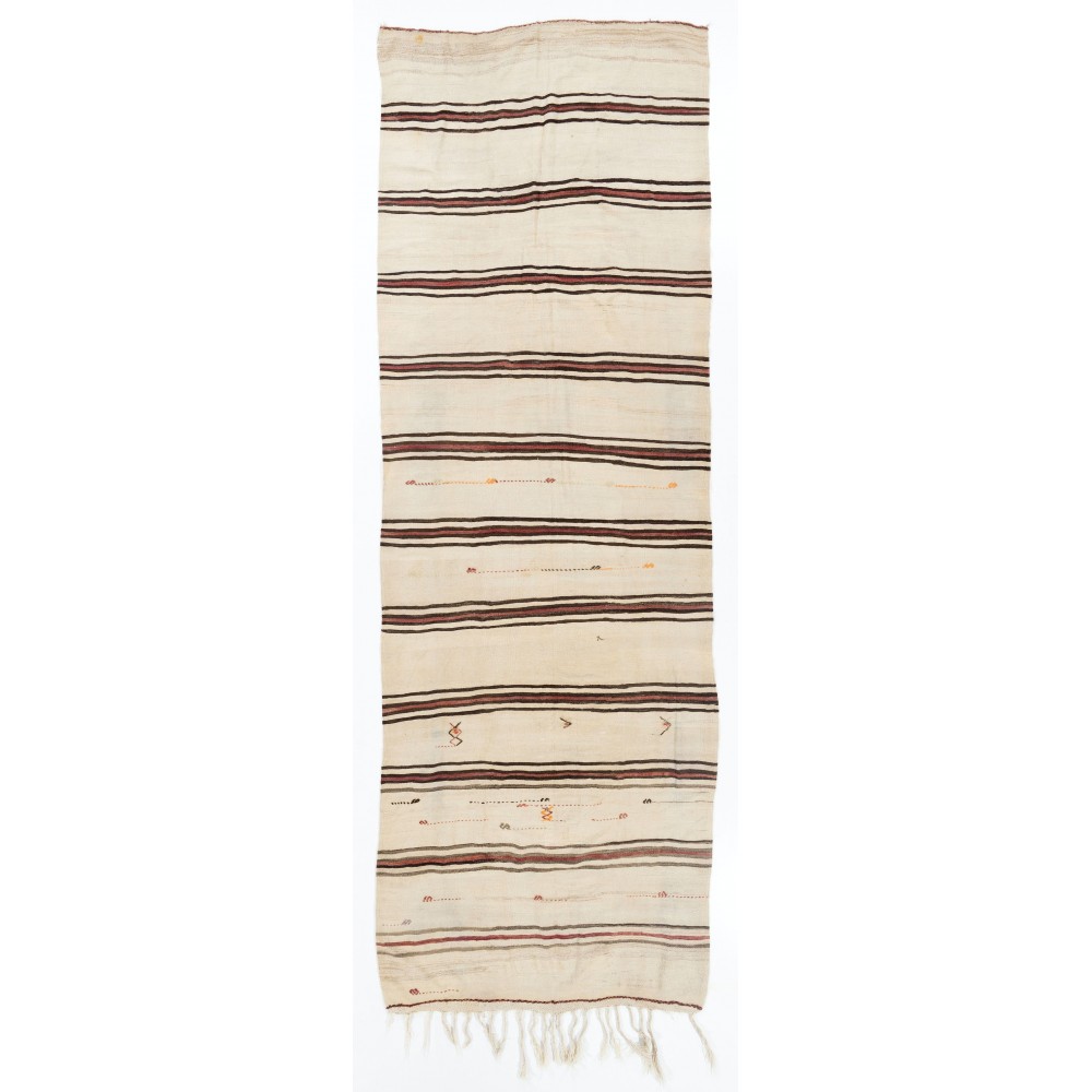 Vintage Kilim Runner. %100 Wool. Flat-Weave Hallway Rug